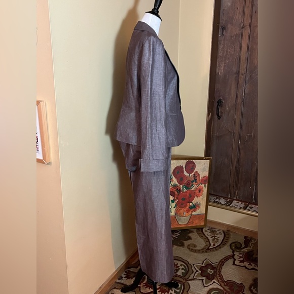 Lafayette 148 Size 14 Flat-Front Career Trouser Virgin Wool + Linen $328 NEW - Picture 14 of 16